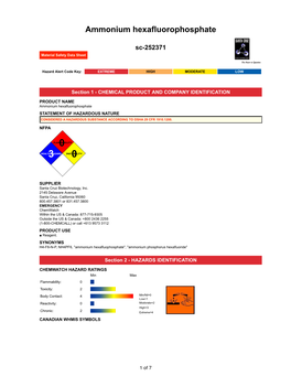 Ammonium Hexafluorophosphate