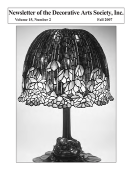 Newsletter of the Decorative Arts Society, Inc