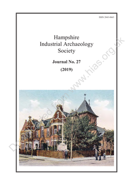 Hampshire Industrial Archaeology Society, Journal No. 27, 2019