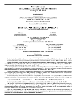 BRISTOL-MYERS SQUIBB COMPANY (Exact Name of Registrant As Specified in Its Charter) ______