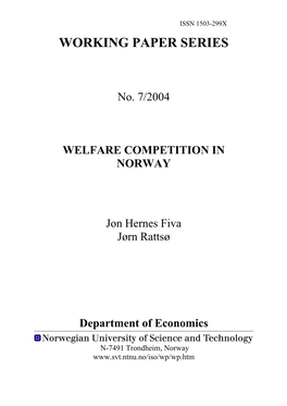 Welfare Competition in Norway