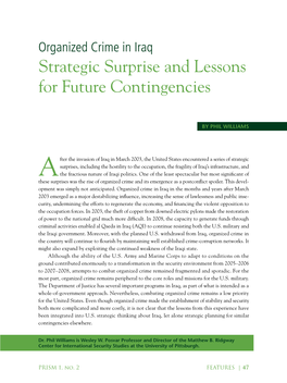 Organized Crime in Iraq: Strategic Surprise and Lessons for Future Contingencies