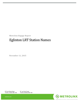 Eglinton LRT Station Names