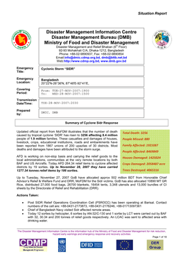 Ministry of Food and Disaster Management