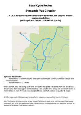 Local Cycle Routes Symonds Yat Circular