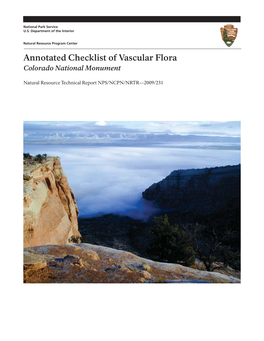Annotated Checklist of Vascular Flora Colorado National Monument