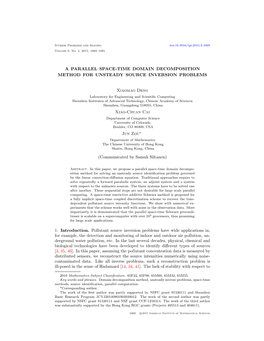 A Parallel Space-Time Domain Decomposition Method for Some