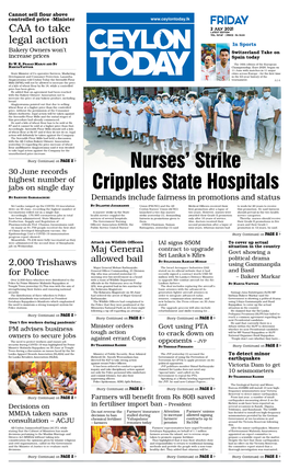 Nurses' Strike Cripples State Hospitals