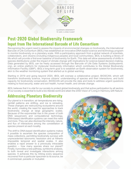 Post-2020 Global Biodiversity Framework