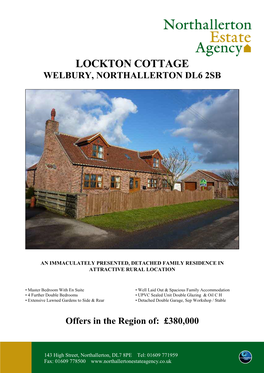 Lockton Cottage Welbury, Northallerton Dl6 2Sb