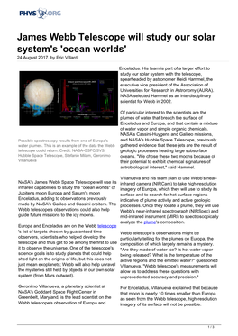 Ocean Worlds' 24 August 2017, by Eric Villard