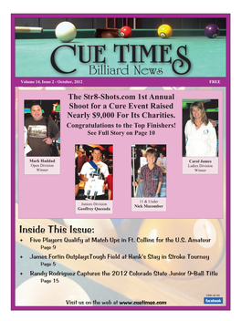 Cue Times Billiard News ~ October 2012 ~ Page 2
