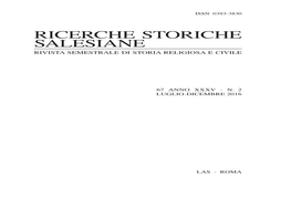 Ricerche Storiche Salesiane Rivista Semestrale Di Storia Religiosa E Civile