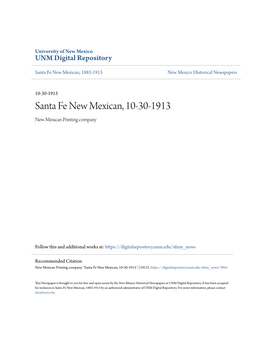 Santa Fe New Mexican, 10-30-1913 New Mexican Printing Company