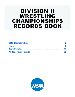 Division Ii Wrestling Championships Records Book