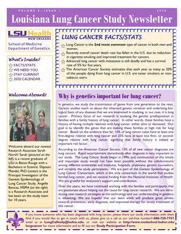 Louisiana Lung Cancer Study Newsletter