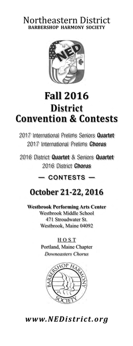 Fall 2016 District Convention & Contests