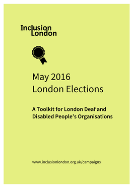 May 2016 London Elections