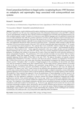 From Lamarckian Fertilizers to Fungal Castles: Recapturing the Pre-1985 Literature on Endophytic and Saprotrophic Fungi Associated with Ectomycorrhizal Root Systems