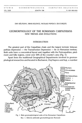 Geomorphology of the Romanian Carpathians New Trends and Evolutions