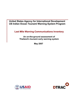 United States Agency for International Development US Indian Ocean Tsunami Warning System Program