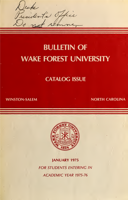 Bulletin of Wake Forest University