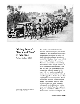 “Going Beserk”: “Black and Tans” in Palestine