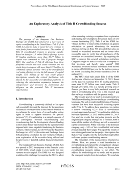 An Exploratory Analysis of Title II Crowdfunding Success