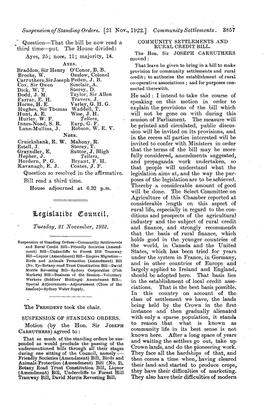 Ll.Tgislatibt Qtountil. Ditions and Prospects of the Agricultural Industry and the Subject of Rural Credit Ttuesday, 21 November, 1922