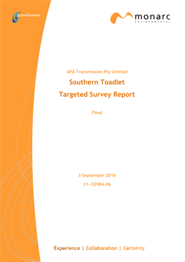 Southern Toadlet Targeted Survey Report