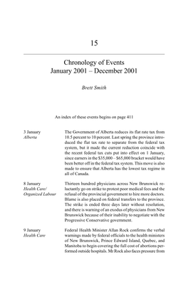 Chronology of Events: 2001