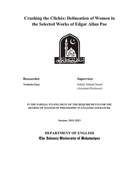 Delineation of Women in the Selected Works of Edgar Allan Poe