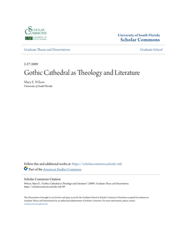 Gothic Cathedral As Theology and Literature Mary E