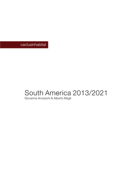South America 2013/2021 Giovanna Anceschi & Alberto Magli