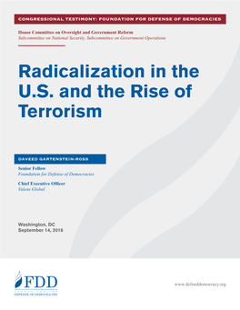 Radicalization in the U.S. and the Rise of Terrorism