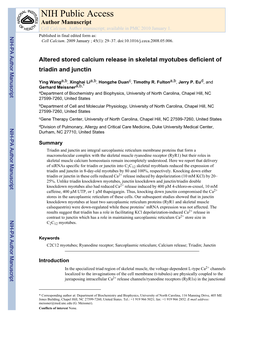 NIH Public Access Author Manuscript Cell Calcium