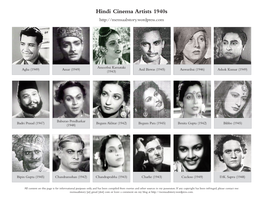 Hindi Film Artists 20S-30S