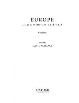 Europe a Literary History, 1348 - 1418