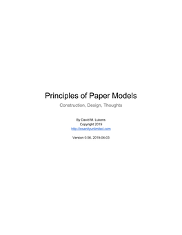 Principles of Paper Models Construction, Design, Thoughts