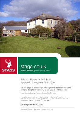 Stags.Co.Uk 01872 264488 | Truro@Stags.Co.Uk