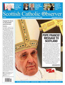 Pope Francis' Message to Scotland