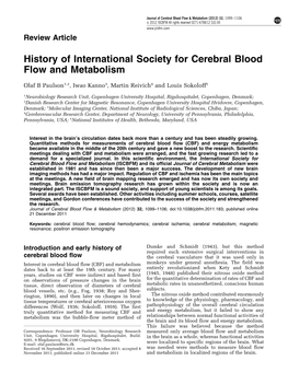 History of International Society for Cerebral Blood Flow and Metabolism