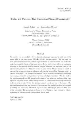 States and Curves of Five-Dimensional Gauged Supergravity