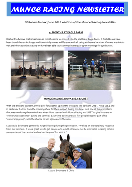 Munce Racing Newsletter