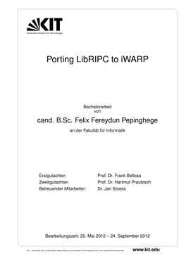 Porting Iwarp to Libripc