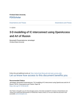 3-D Modelling of IC Interconnect Using Openaccess and Art of Illusion