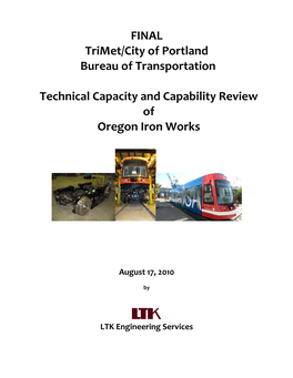 FINAL Trimet/City of Portland Bureau of Transportation Technical