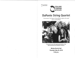 The Daponte String Quartet Explores the Mixed Musics of Early Maine