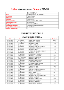 Milan Associazione Calcio 1969-70