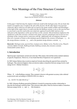 New Meanings of the Fine Structure Constant